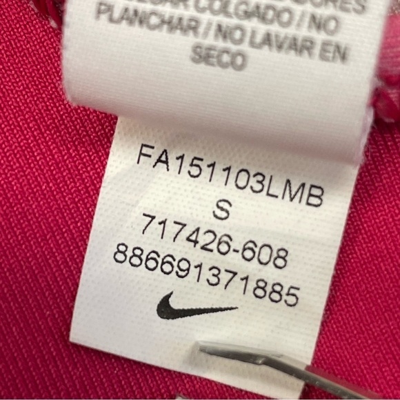 Nike Pro Sports Bra Small Classic Tiger Pink Front  Logo Stretchy  Gym Workout - Picture 7 of 11